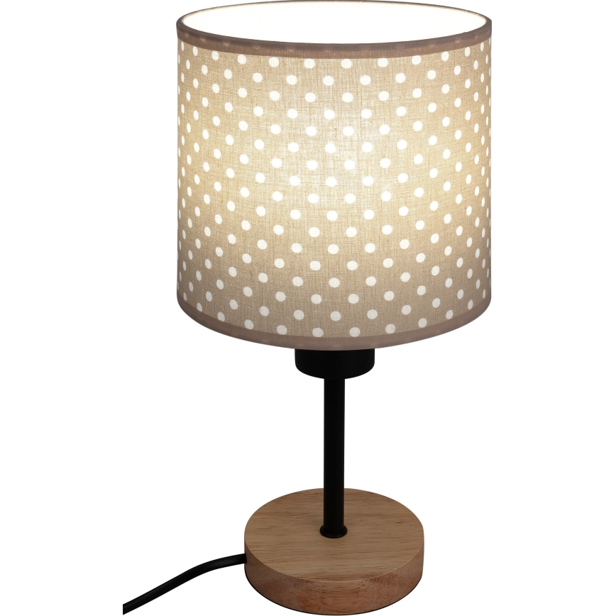 BRILAGI - Laste laualamp BOBO WOOD 1xE27/25W/230V tamm/must/beež/täpiline