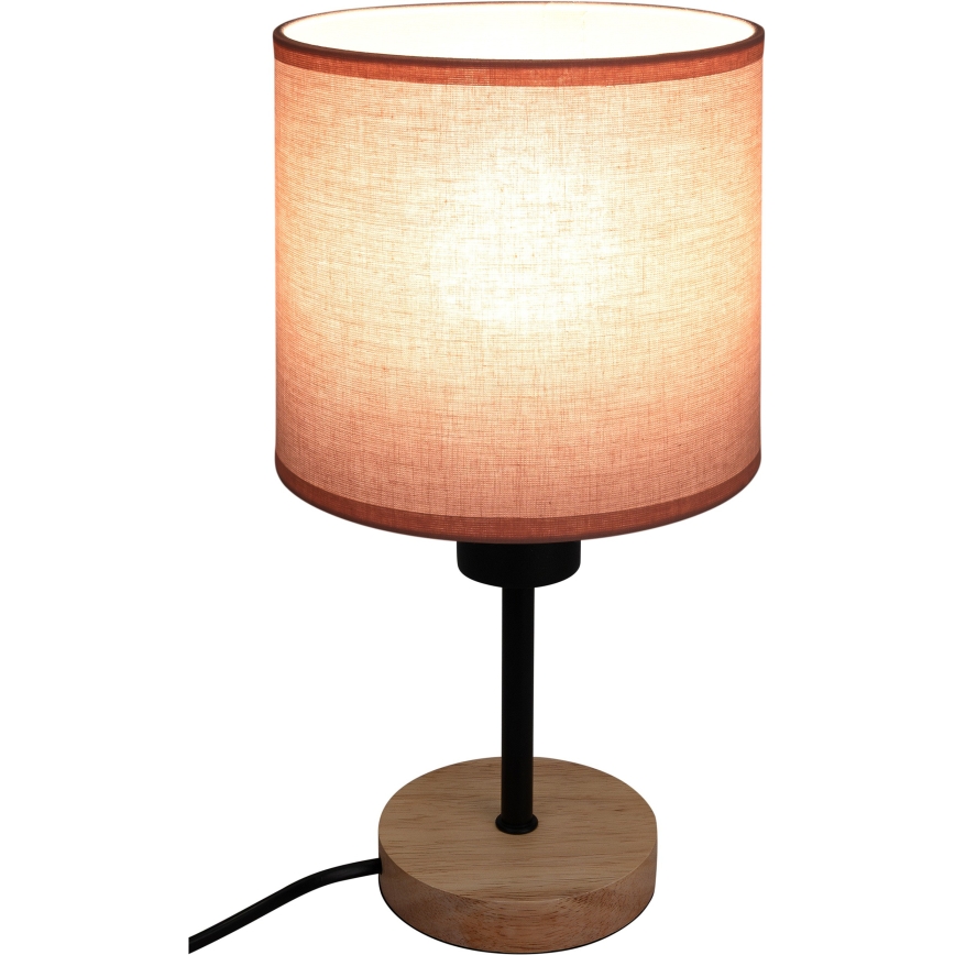 BRILAGI - Laste laualamp BOBO WOOD 1xE27/25W/230V tamm/must/roosa