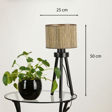Brilagi - Laualamp BOSTON ROLLER 1xE27/15W/230V kõrs pruun/kuldne