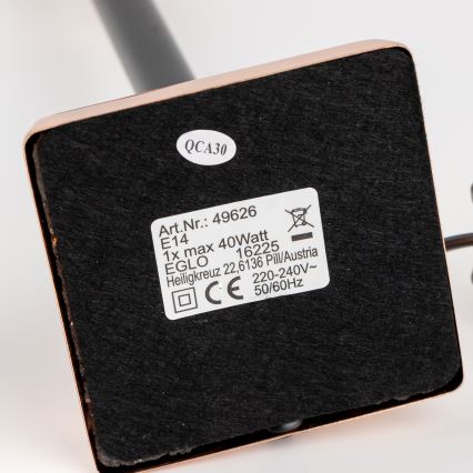 Brilagi - Laualamp CERIA 1xE14/40W/230V must/vaskne/hall