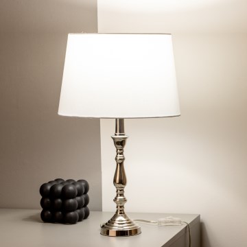 Brilagi - Laualamp CERIA 1xE27/60W/230V läb. 30 cm läikiv kroom/valge