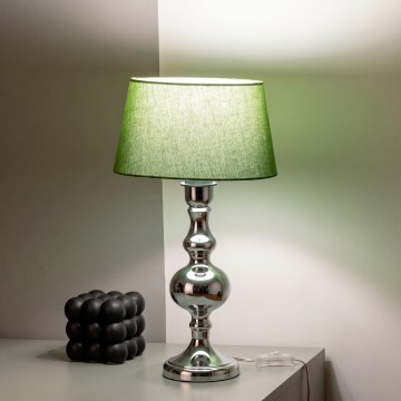 BRILAGI - Laualamp CERIA 1xE27/60W/230V läbimõõt 25 cm läikiv kroom/roheline