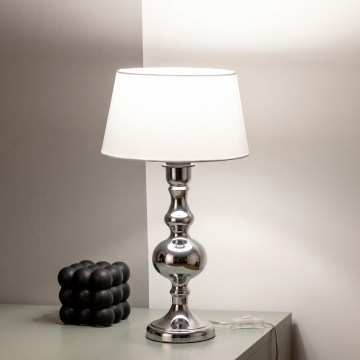 BRILAGI - Laualamp CERIA 1xE27/60W/230V läbimõõt 25 cm läikiv kroom/valge