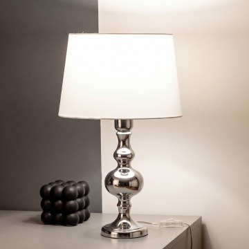 BRILAGI - Laualamp CERIA 1xE27/60W/230V läbimõõt 30 cm läikiv kroom/valge