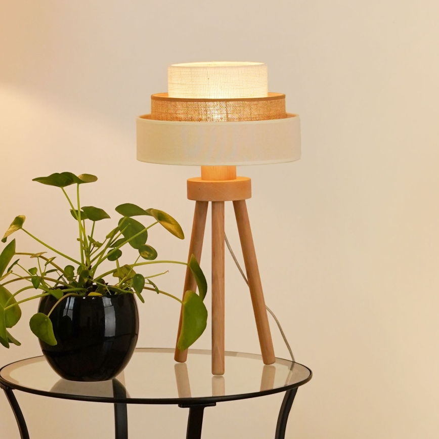 Brilagi - Laualamp DENVER LUNETA 1xE27/15W/230V beež/pruun/kreemikas
