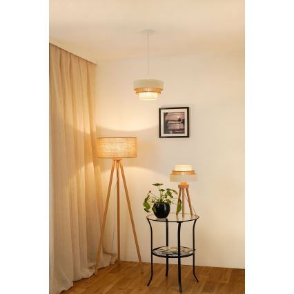 Brilagi - Laualamp DENVER LUNETA 1xE27/15W/230V beež/pruun/kreemikas