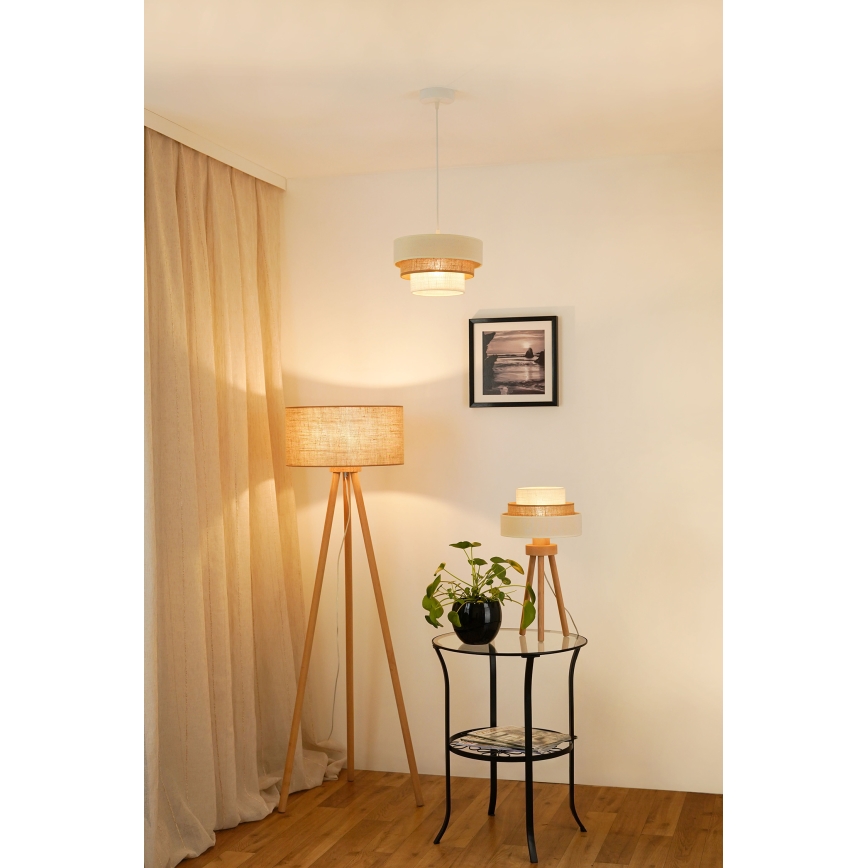 Brilagi - Laualamp DENVER LUNETA 1xE27/15W/230V beež/pruun/kreemikas