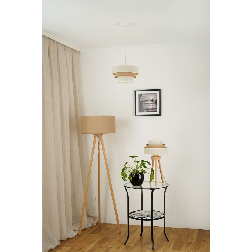 Brilagi - Laualamp DENVER LUNETA 1xE27/15W/230V beež/pruun/kreemikas