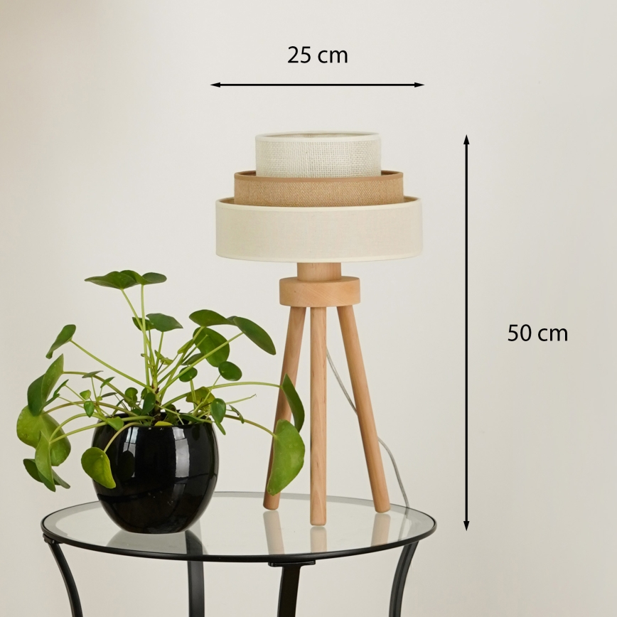 Brilagi - Laualamp DENVER LUNETA 1xE27/15W/230V beež/pruun/kreemikas