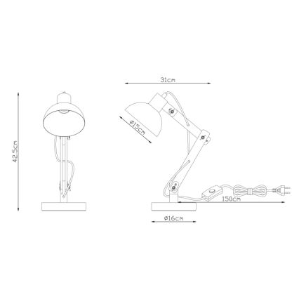 Brilagi - Laualamp FOCUS 1xE27/40W/230V hall