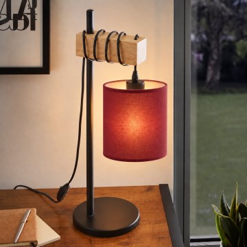 BRILAGI - Laualamp NUBILA 1xE27/40W/230V pruun/must/pompei punane