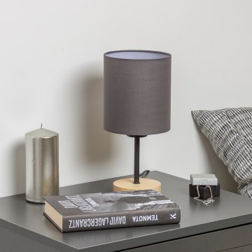 Brilagi - Laualamp NUBILA WOOD 1xE27/25W/230V tamm/antratsiit