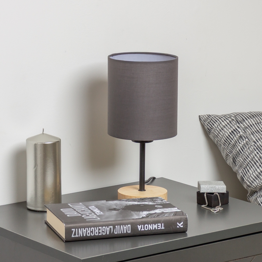 Brilagi - Laualamp NUBILA WOOD 1xE27/25W/230V tamm/antratsiit