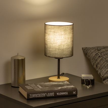 Brilagi - Laualamp NUBILA WOOD 1xE27/25W/230V tamm/antratsiit