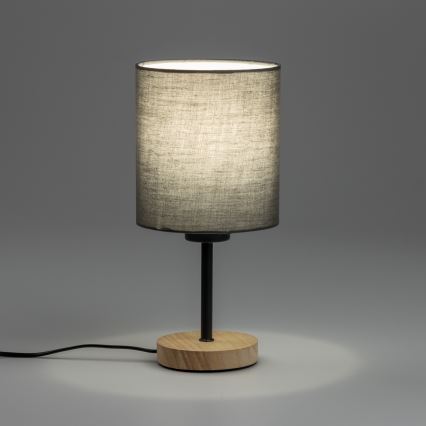 Brilagi - Laualamp NUBILA WOOD 1xE27/25W/230V tamm/antratsiit