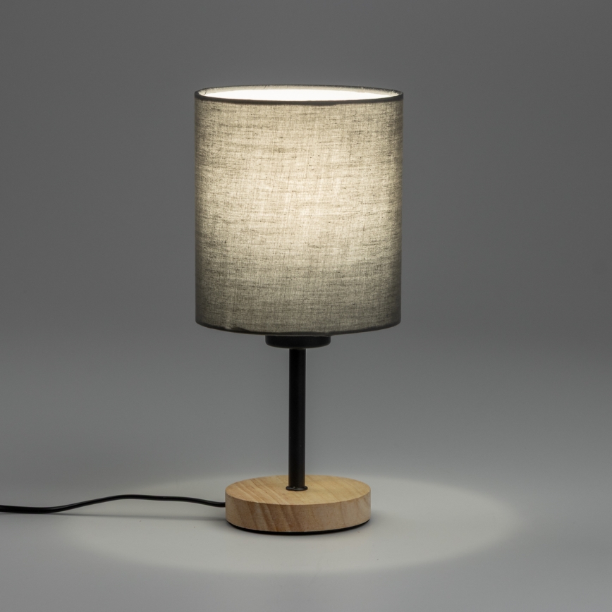Brilagi - Laualamp NUBILA WOOD 1xE27/25W/230V tamm/antratsiit
