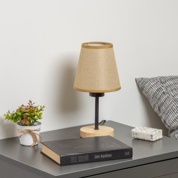 Brilagi - Laualamp NUBILA WOOD 1xE27/25W/230V tamm/helepruun