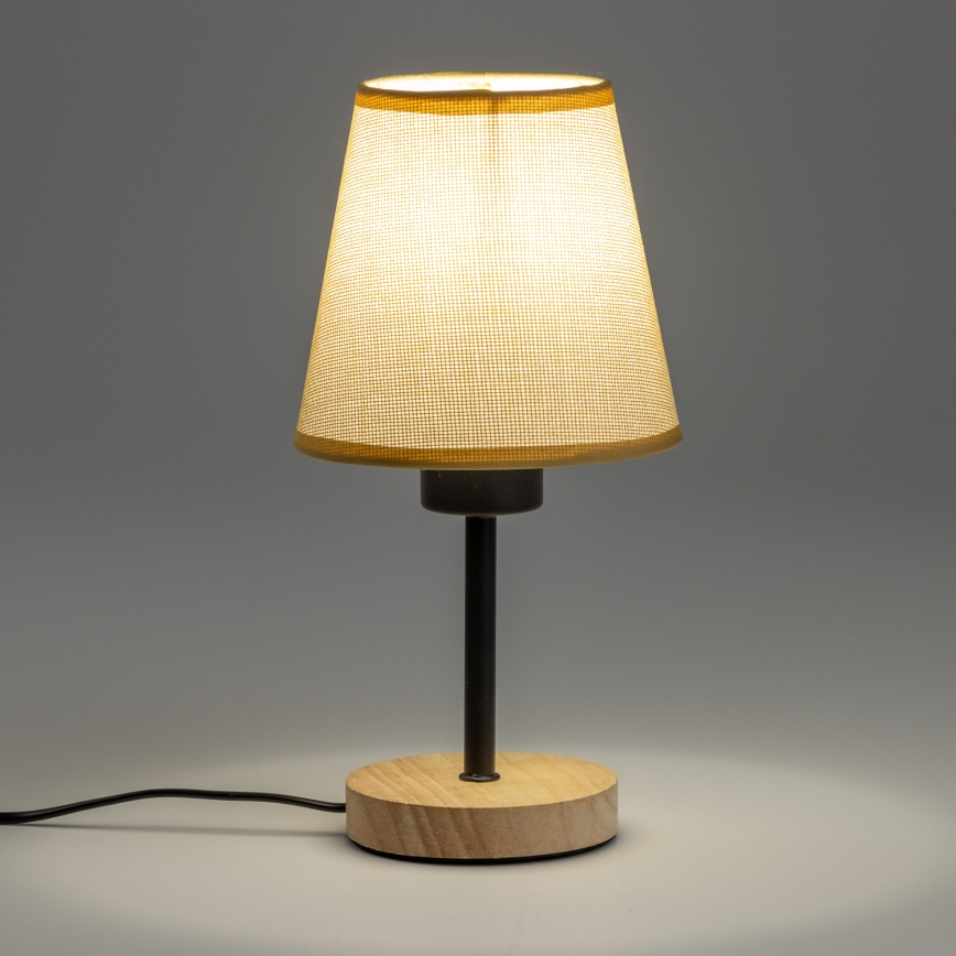 Brilagi - Laualamp NUBILA WOOD 1xE27/25W/230V tamm/helepruun