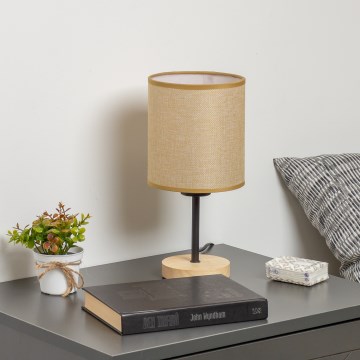Brilagi - Laualamp NUBILA WOOD 1xE27/25W/230V tamm/helepruun