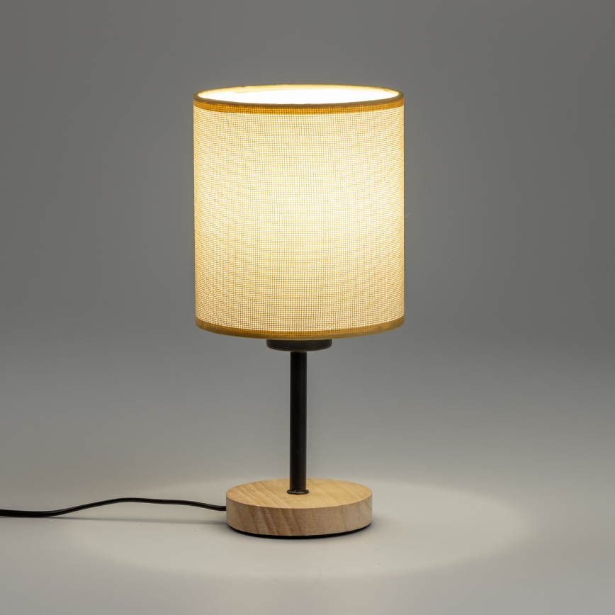Brilagi - Laualamp NUBILA WOOD 1xE27/25W/230V tamm/helepruun
