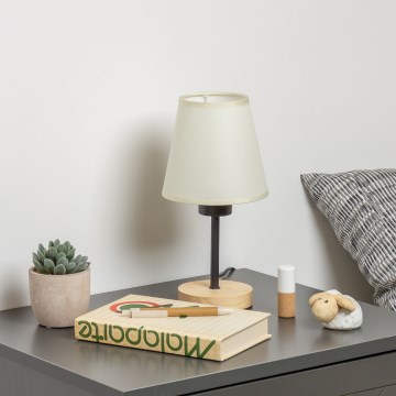 Brilagi - Laualamp NUBILA WOOD 1xE27/25W/230V tamm/kreemikas