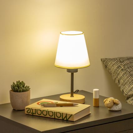 Brilagi - Laualamp NUBILA WOOD 1xE27/25W/230V tamm/kreemikas