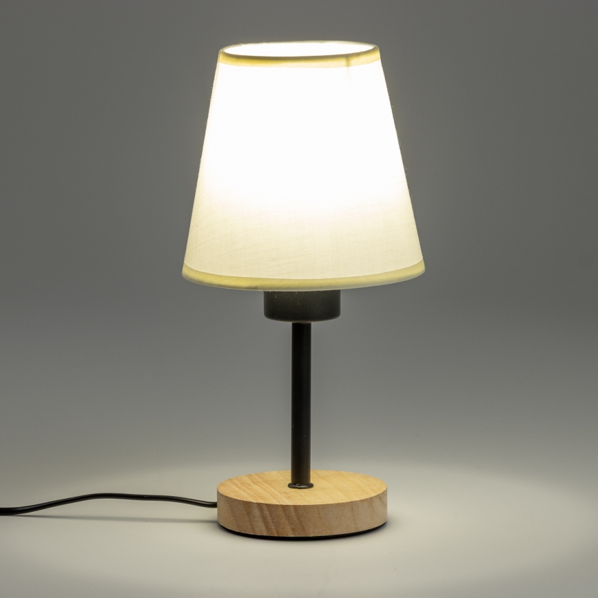 Brilagi - Laualamp NUBILA WOOD 1xE27/25W/230V tamm/kreemikas