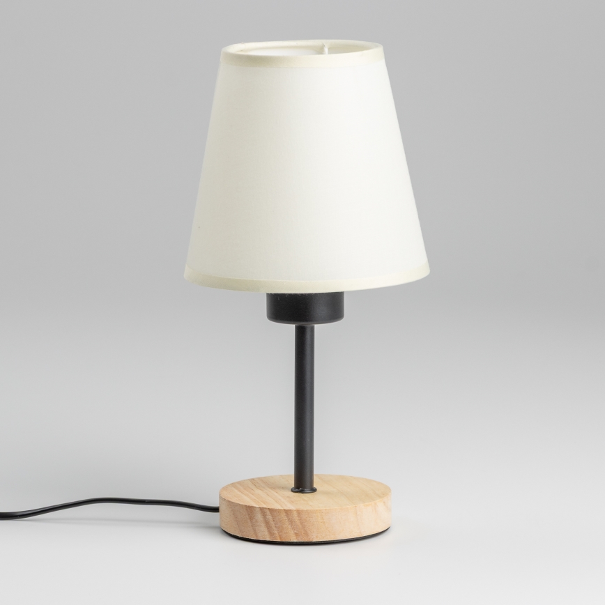 Brilagi - Laualamp NUBILA WOOD 1xE27/25W/230V tamm/kreemikas
