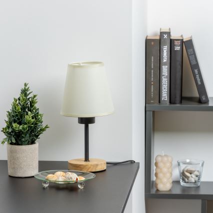 Brilagi - Laualamp NUBILA WOOD 1xE27/25W/230V tamm/kreemikas