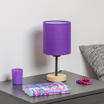 Brilagi - Laualamp NUBILA WOOD 1xE27/25W/230V tamm/lilla