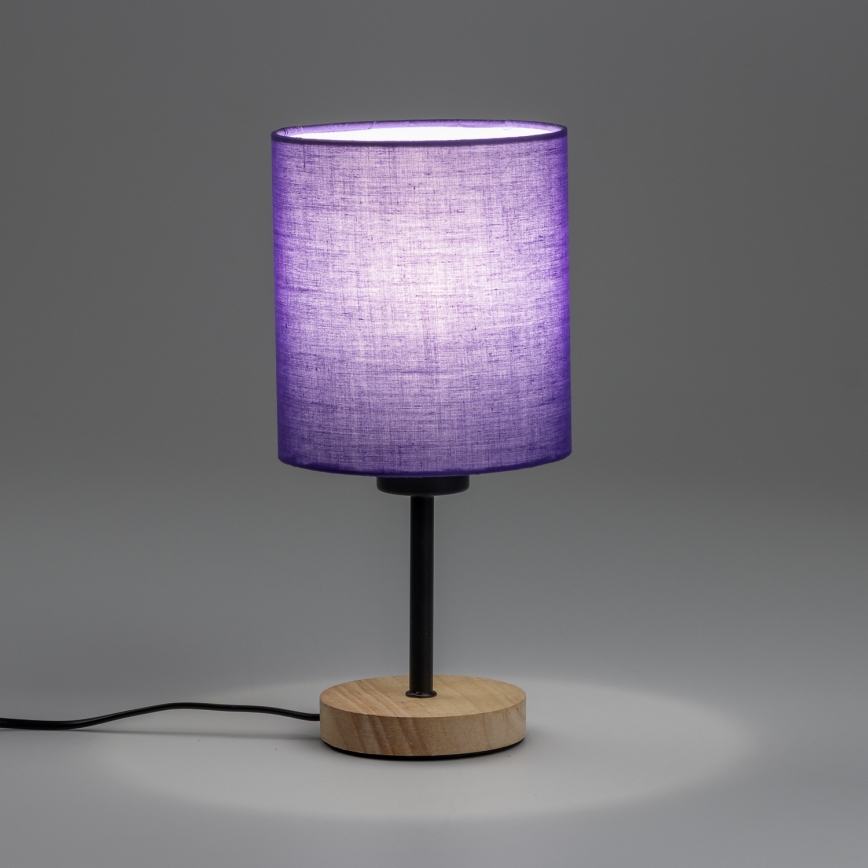 Brilagi - Laualamp NUBILA WOOD 1xE27/25W/230V tamm/lilla