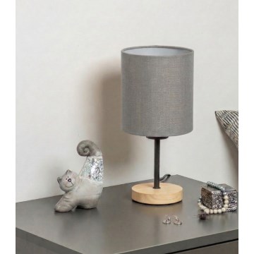 Brilagi - Laualamp NUBILA WOOD 1xE27/25W/230V tamm/must/helehall