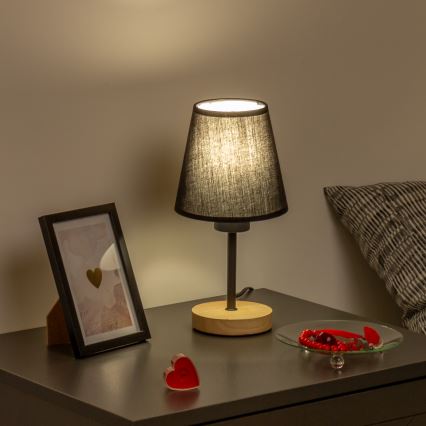 Brilagi - Laualamp NUBILA WOOD 1xE27/25W/230V tamm/must