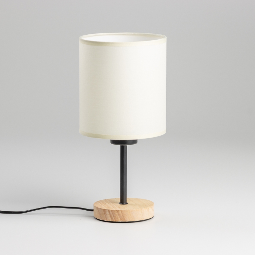 Brilagi - Laualamp NUBILA WOOD 1xE27/25W/230V tamm/must/kreemikas