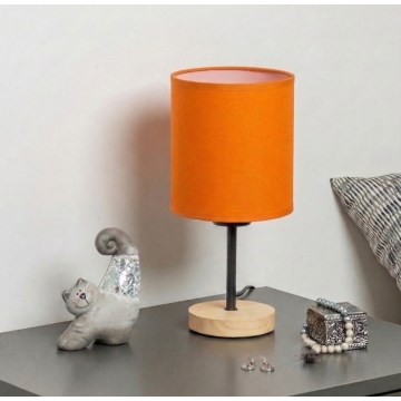 Brilagi - Laualamp NUBILA WOOD 1xE27/25W/230V tamm/must/oranž