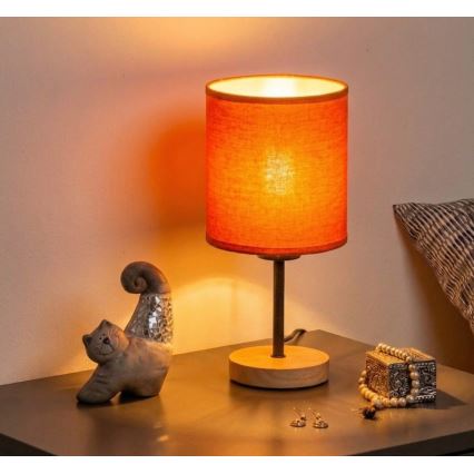 Brilagi - Laualamp NUBILA WOOD 1xE27/25W/230V tamm/must/oranž