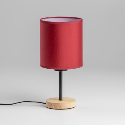 Brilagi - Laualamp NUBILA WOOD 1xE27/25W/230V tamm/Pompeii punane
