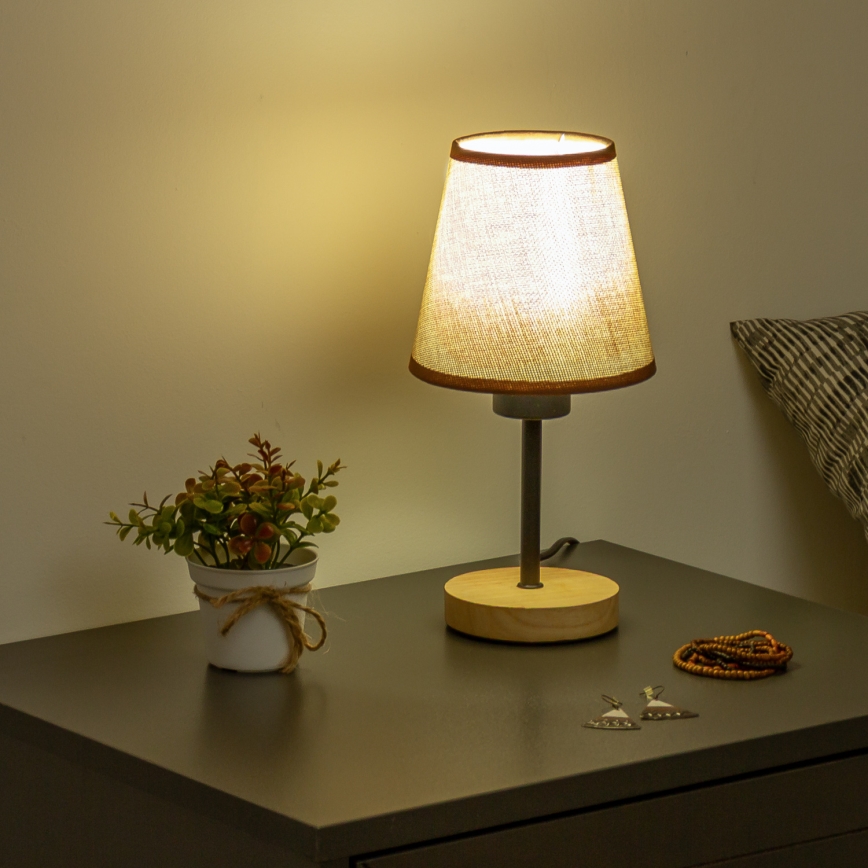 Brilagi - Laualamp NUBILA WOOD 1xE27/25W/230V tamm/pruun