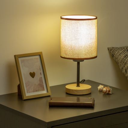 Brilagi - Laualamp NUBILA WOOD 1xE27/25W/230V tamm/pruun