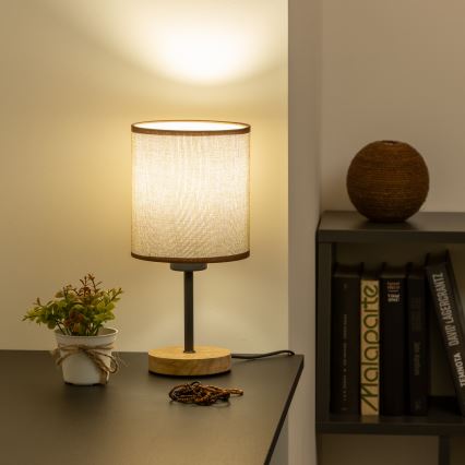 Brilagi - Laualamp NUBILA WOOD 1xE27/25W/230V tamm/pruun