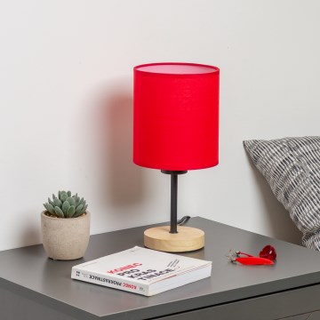Brilagi - Laualamp NUBILA WOOD 1xE27/25W/230V tamm/punane
