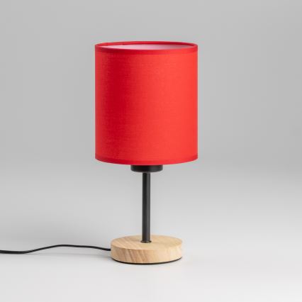 Brilagi - Laualamp NUBILA WOOD 1xE27/25W/230V tamm/punane