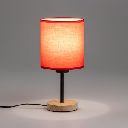 Brilagi - Laualamp NUBILA WOOD 1xE27/25W/230V tamm/punane