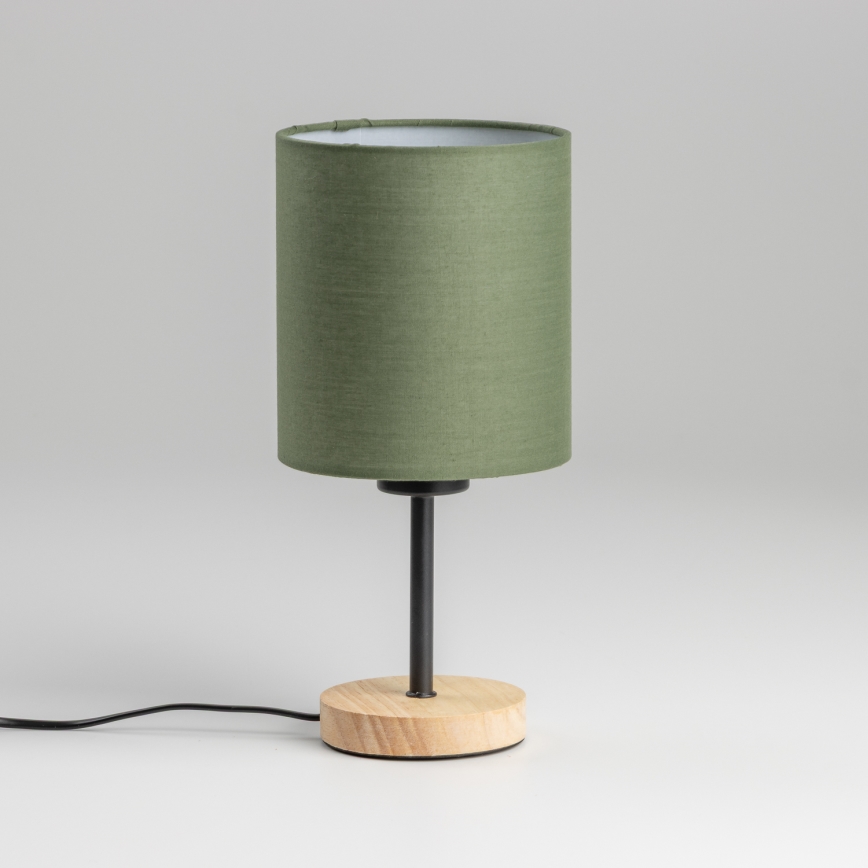 Brilagi - Laualamp NUBILA WOOD 1xE27/25W/230V tamm/roheline