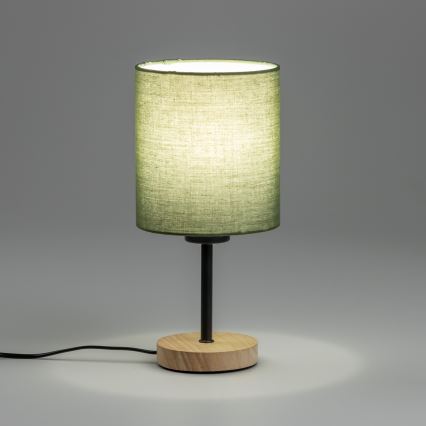 Brilagi - Laualamp NUBILA WOOD 1xE27/25W/230V tamm/roheline