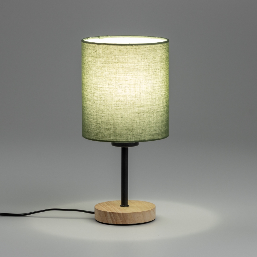 Brilagi - Laualamp NUBILA WOOD 1xE27/25W/230V tamm/roheline