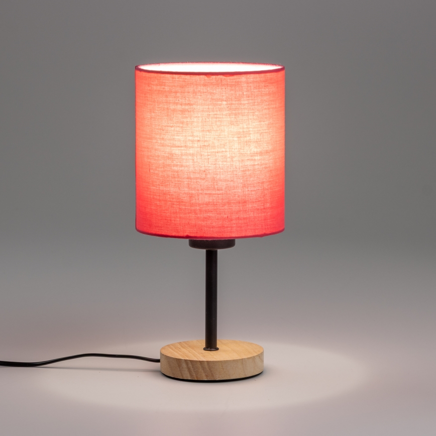 Brilagi - Laualamp NUBILA WOOD 1xE27/25W/230V tamm/roosa