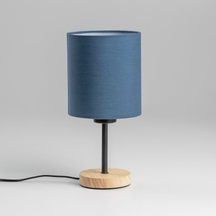 Brilagi - Laualamp NUBILA WOOD 1xE27/25W/230V tamm/tumesinine