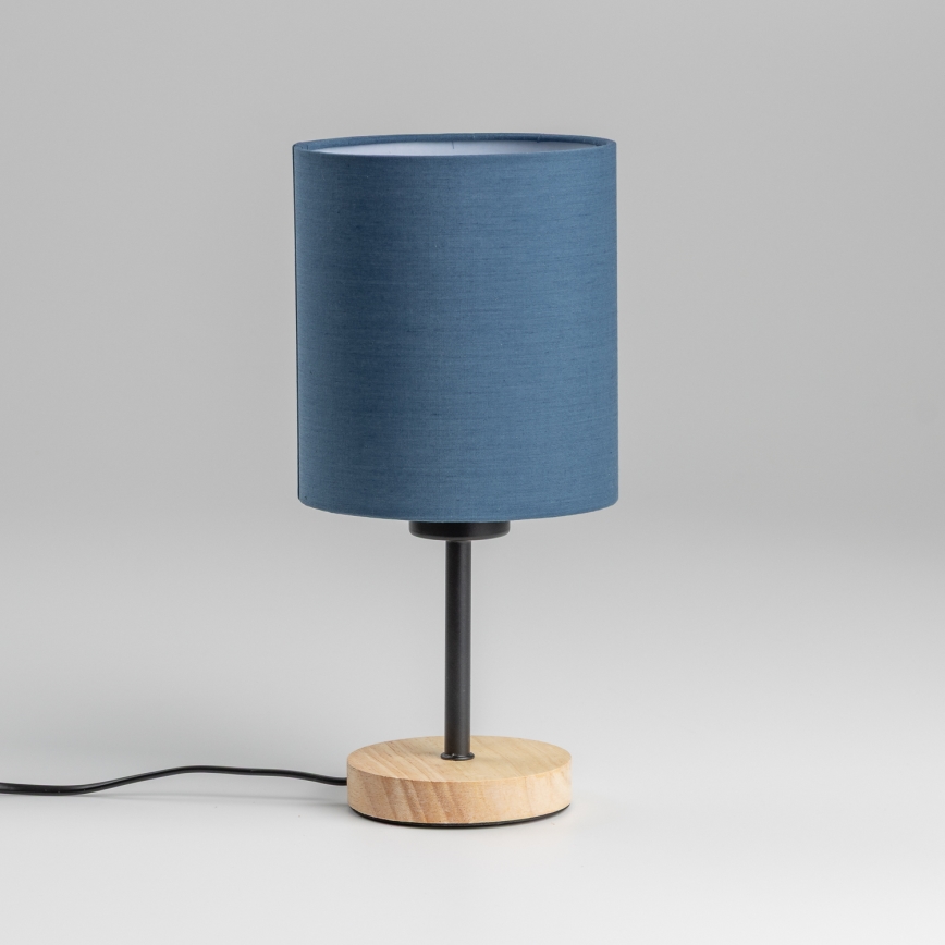 Brilagi - Laualamp NUBILA WOOD 1xE27/25W/230V tamm/tumesinine