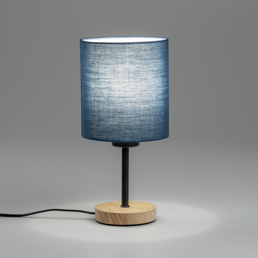 Brilagi - Laualamp NUBILA WOOD 1xE27/25W/230V tamm/tumesinine